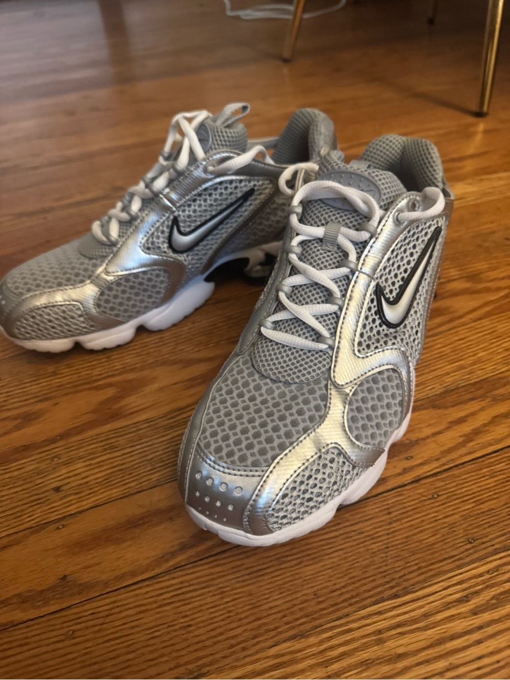 Nike Mens Silver Nike Spiridin Cage Sneakers